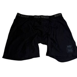 Buck Naked Mens Boxer Briefs Black Bullpen 3D Performance Stretch Size L